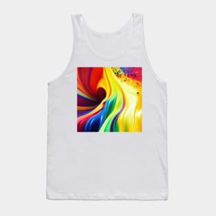 Liquid Colors Flowing Infinitely - Heavy Texture Swirling Thick Wet Paint - Abstract Inspirational Rainbow Drips Tank Top